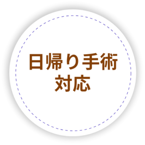 日帰り手術対応